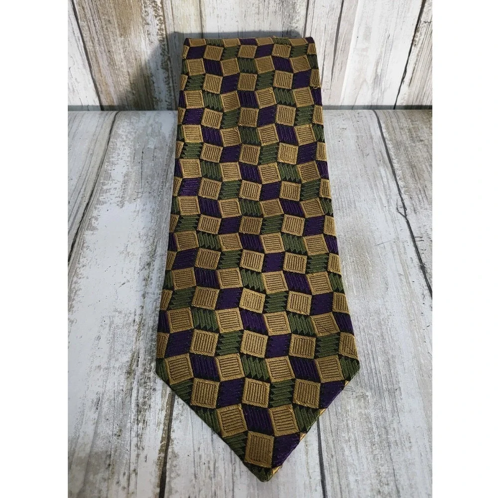 City of London Nordstrom Mens Silk Blend Geometric Pattern Neck Tie
